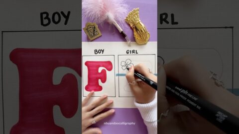 Boy vs Girl | Letter “F” #shorts #nhuandaocalligraphy #lettering