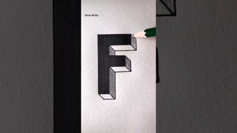 Letra F 3D Draw #shorts #short #calligraphy #3d #fyp #draw #letra #f #viral #love #fypシ #trending