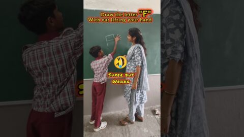 Draw the letter “F”with out lifting hand #funny #iqtest #schoollife #education #braintest #yt