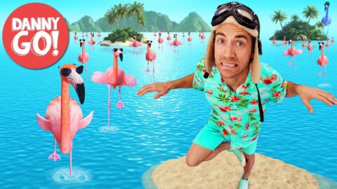“Flamingo FRENZY!” Dance Game 🦩🌴 Red Light, Green Light Brain Break | Danny Go! Songs for Kids