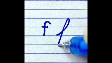 Learn to write print and cursive handwriting small letter f | How to write alphabet for beginners